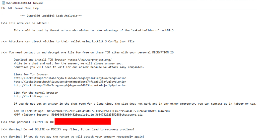 CyOps Threat Alert: LockBit3(LockBit Black) - Cynet