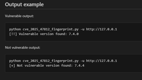 CVE-2025-47812 output example